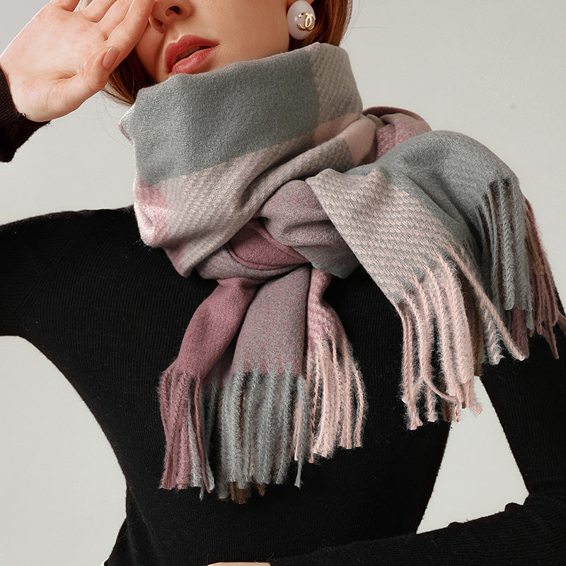 Cashmere Tassel Thickened Cold And Warm Scarf