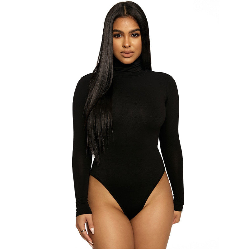 Skinny Amazon Solid Color Sexy Slim Ladies Bodysuit