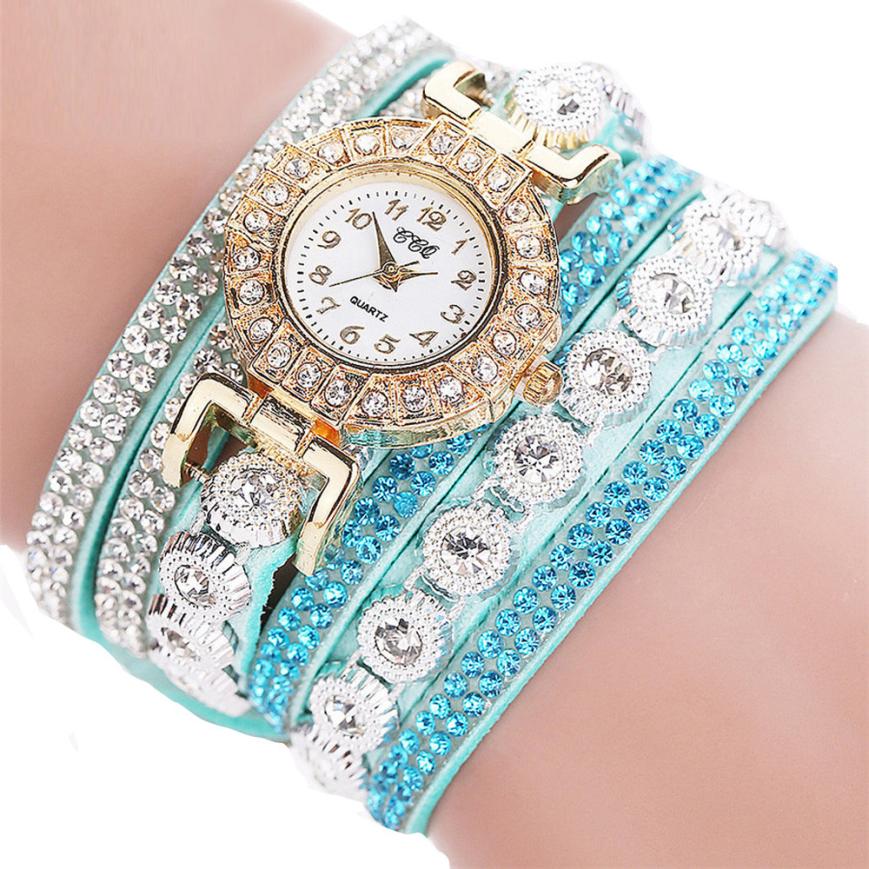 Leather Rhinestone Watch