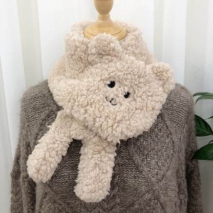 Winter Novelty Warm Cute Bear Plush Scarf