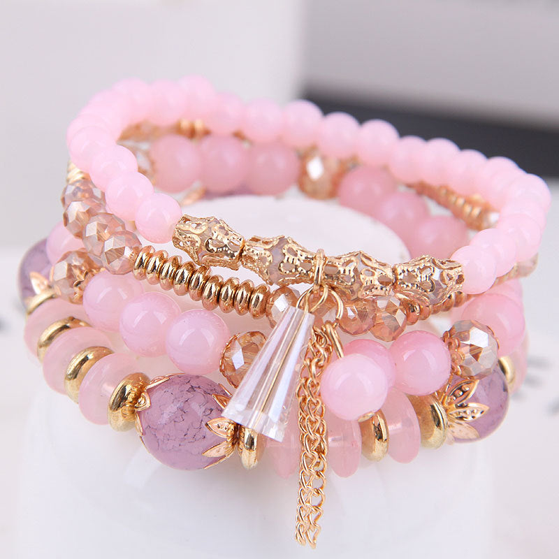 Bohemian Multilayer Multicolor Acrylic Beads Bracelet