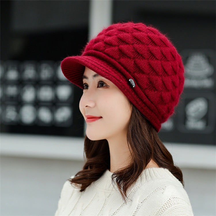 Plush thick warm ear protection scarf hat