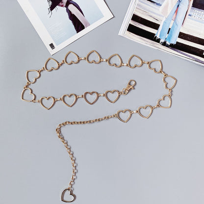 Metal love circle waist chain