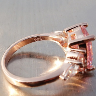 pink diamond crystal ring