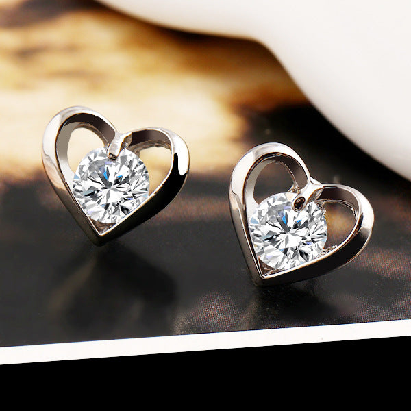 love metal heart earrings