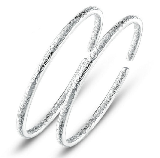 Simple Fashion Solid Silver Bracelet