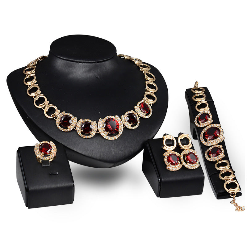 blue gem ladies banquet Jewelry Set