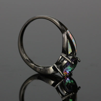 Cubic Ring Colorful Crystal Ring