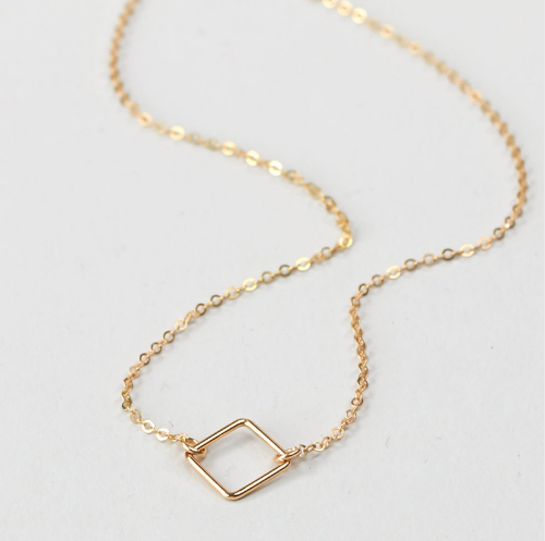 Square piece multi-layer necklace