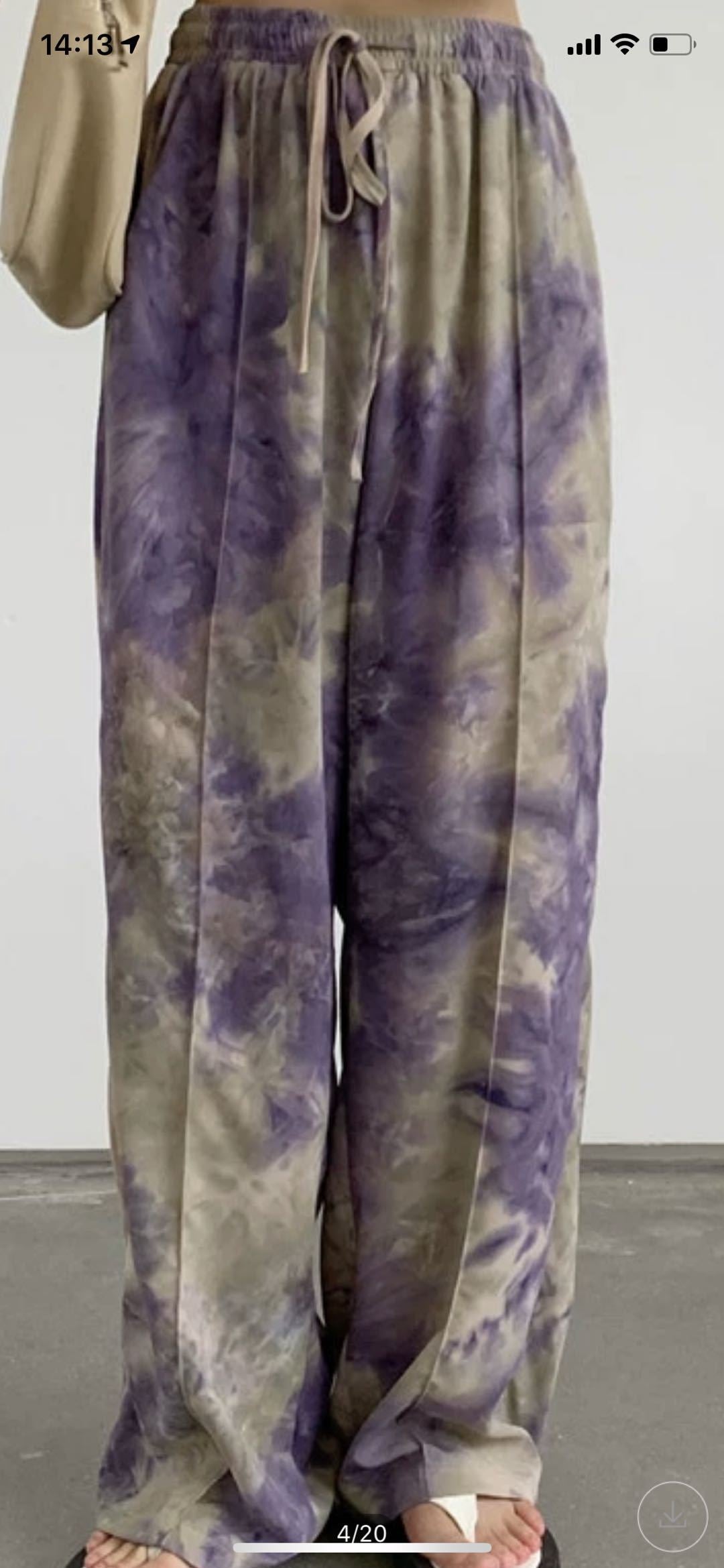 Tie Dye Wide Leg Pants Nine-quarter Pants