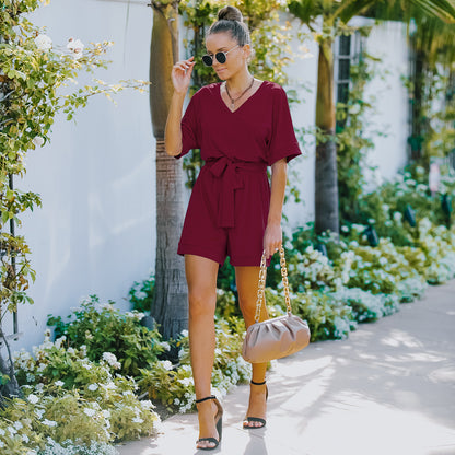 Summer Solid Color Jumpsuit