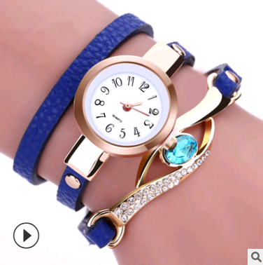 Fashion casual winding table, big eyes ladies winding watch