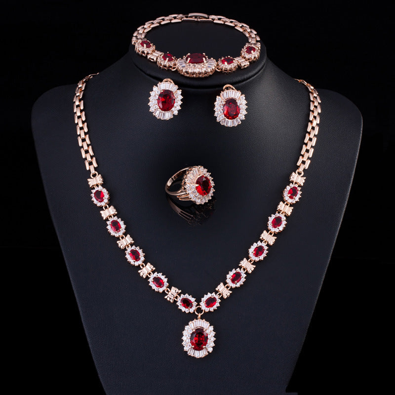 Big Brand Retro Zircon Necklace Set