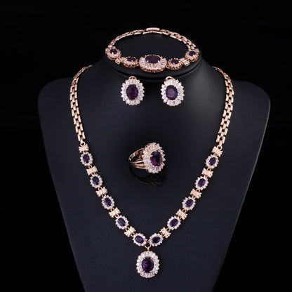 Big Brand Retro Zircon Necklace Set