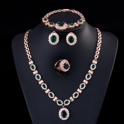 Big Brand Retro Zircon Necklace Set