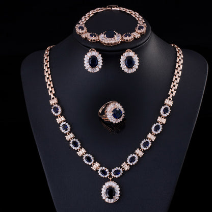 Big Brand Retro Zircon Necklace Set