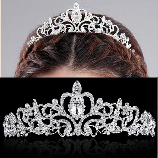 Brides head ornaments water drill crown wedding crown