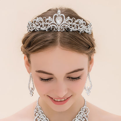 Brides head ornaments water drill crown wedding crown