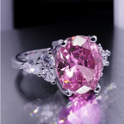 pink diamond crystal ring