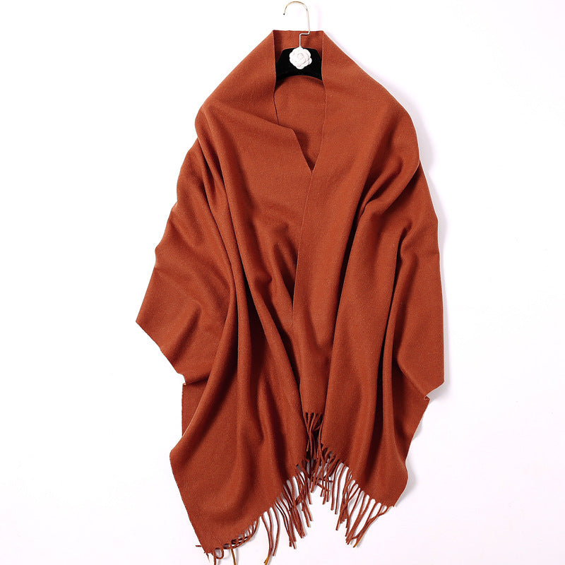 wool scarf thick solid scarf