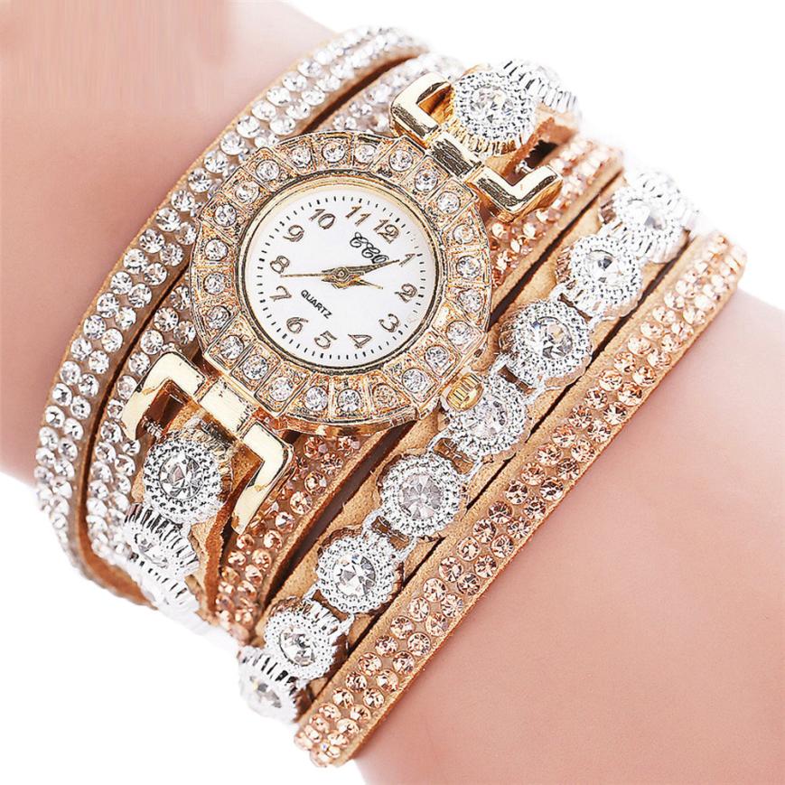 Leather Rhinestone Watch