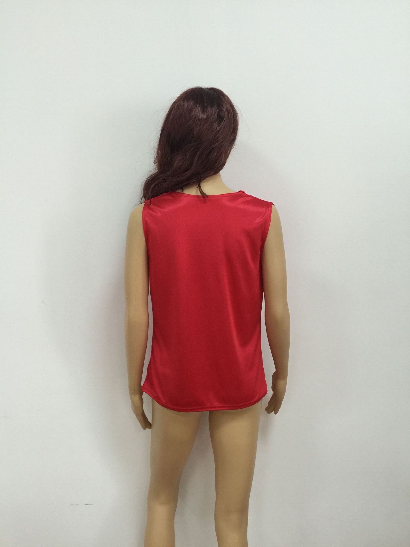 Spring And Summer Sleeveless Vertical Collar Section T-shirt Vest