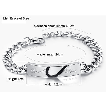 titanium steel love couple bracelet