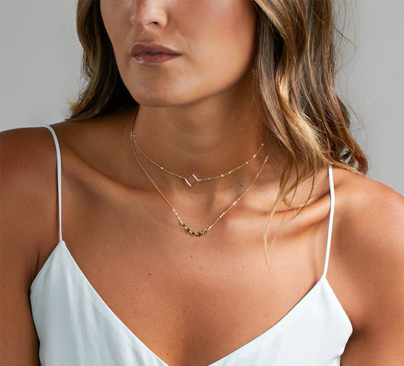 Square piece multi-layer necklace