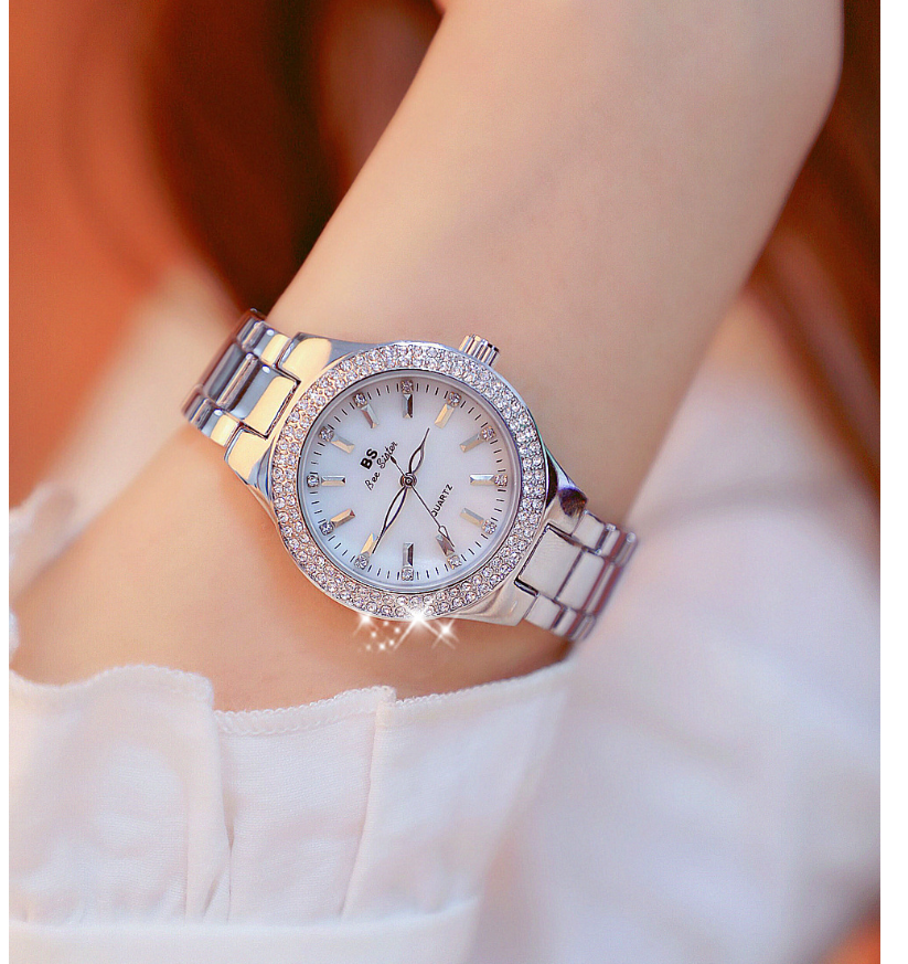 High-end linked full diamond watch