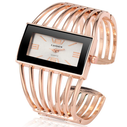 Luxury Fashion Rose Gold Bangle Watch