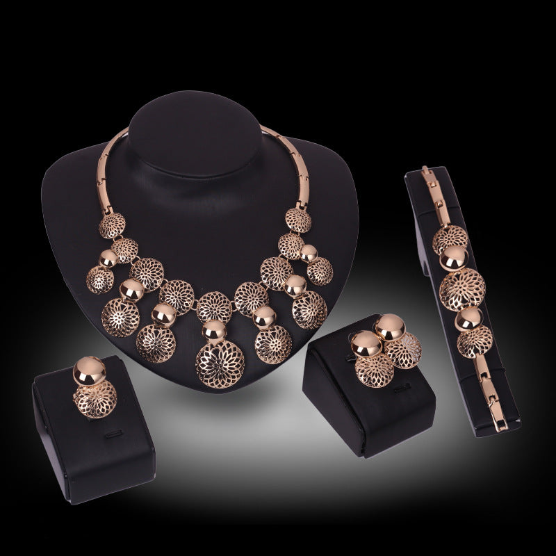 fashion bride jewelry set, alloy four sets of electroplating jewelry