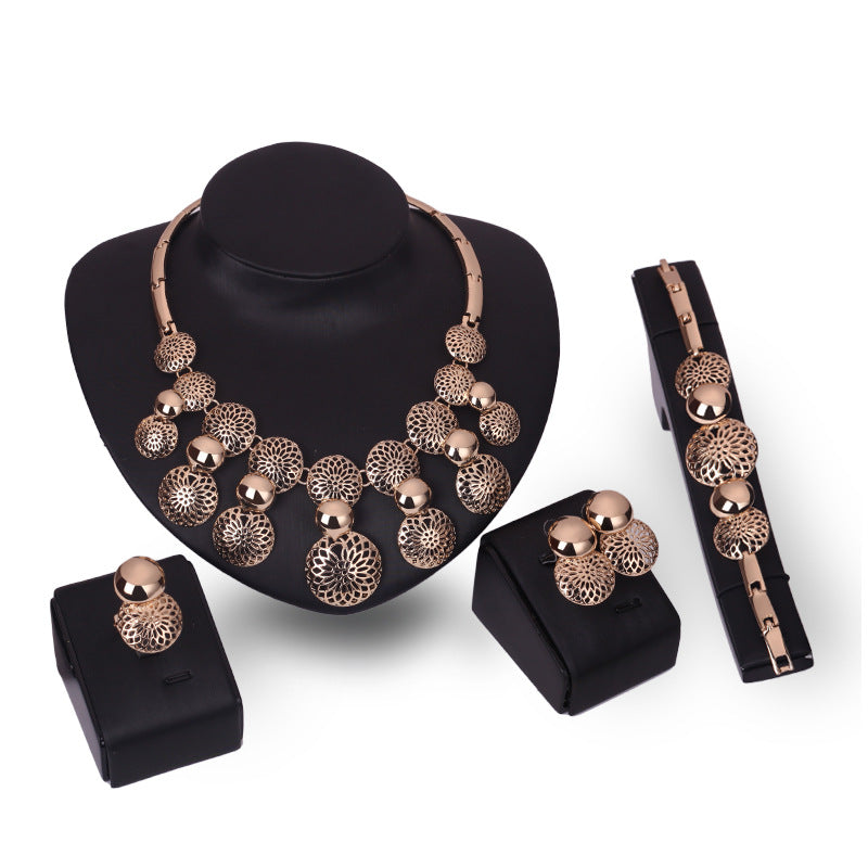 fashion bride jewelry set, alloy four sets of electroplating jewelry