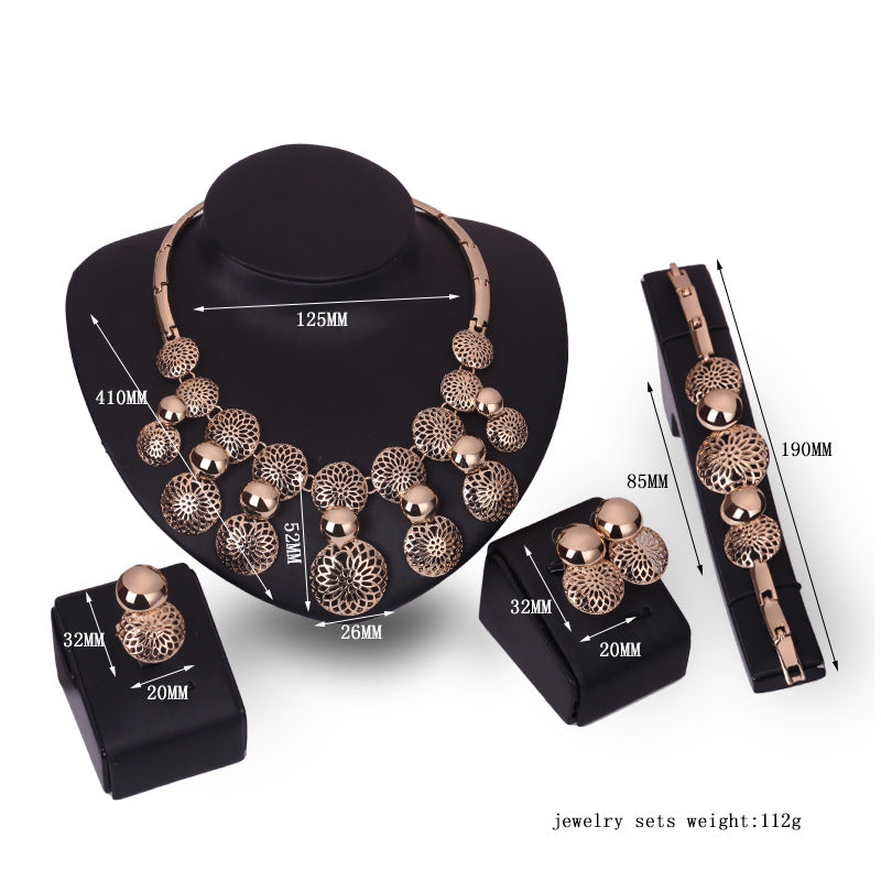 fashion bride jewelry set, alloy four sets of electroplating jewelry