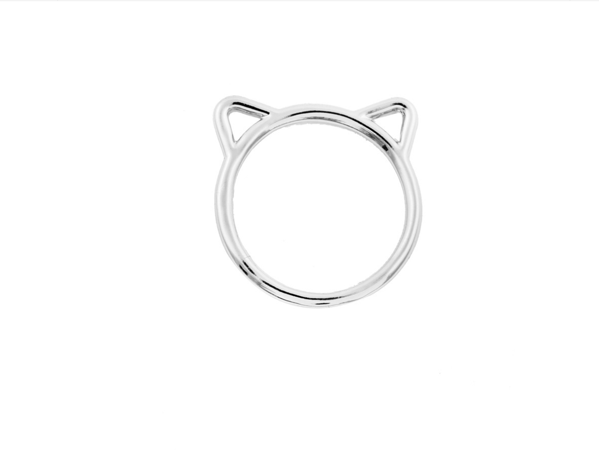 Ms. Cat Ring Green Alloy Plating Kitten Ring