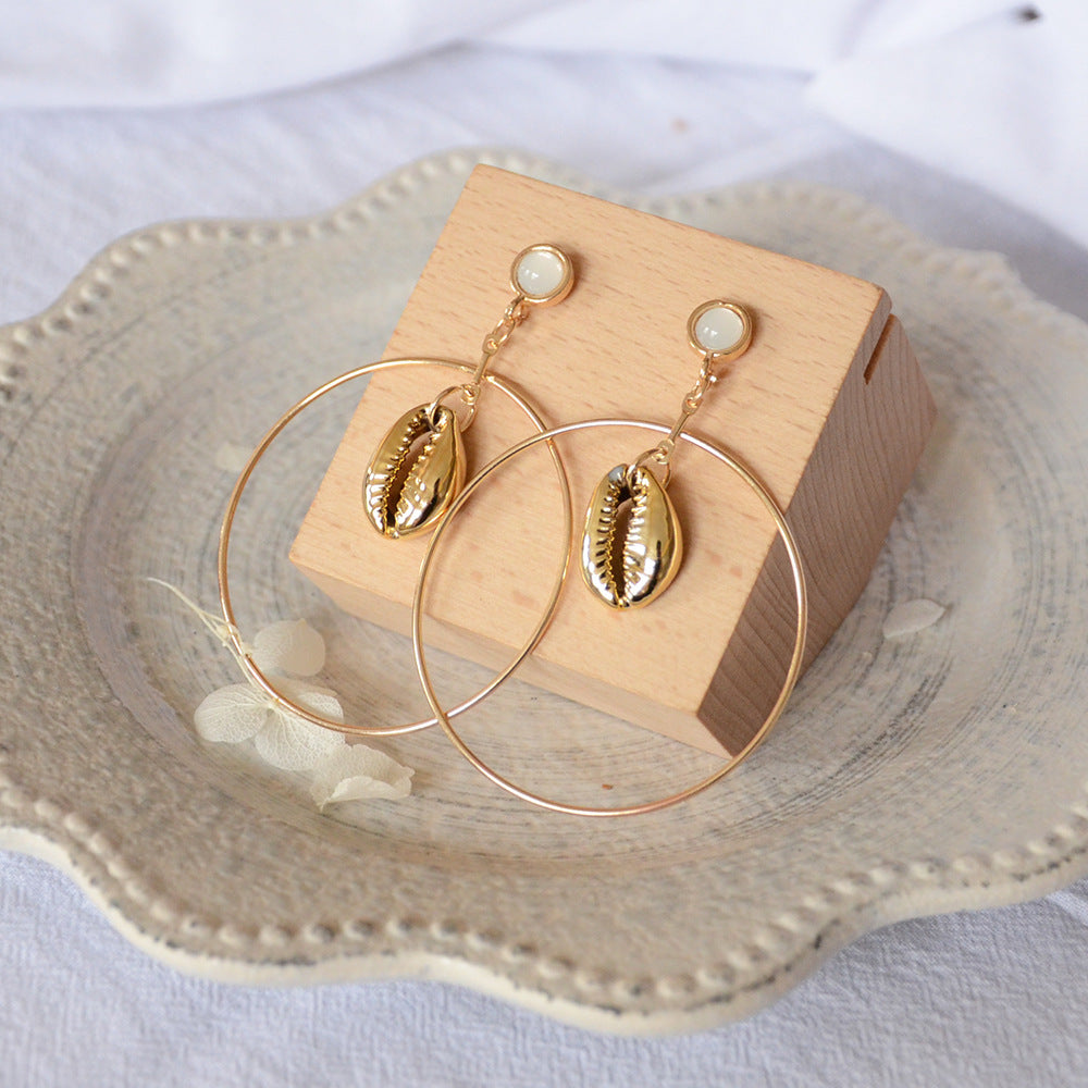 Big Circle Shell Earrings