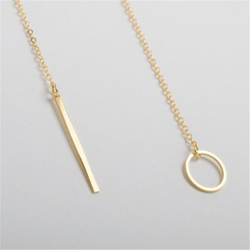 Simple Metal Ring Short Necklace