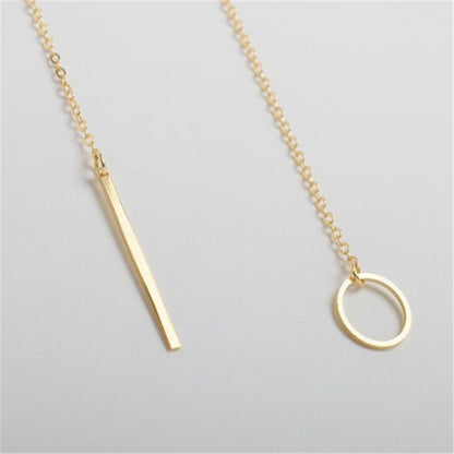 Simple Metal Ring Short Necklace