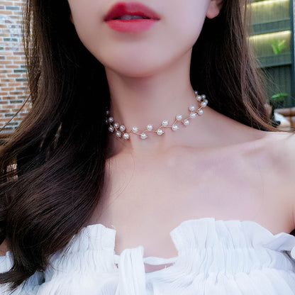 Fashion Pearl Neckband Simple Short Clavicle Chain Summer Necklace