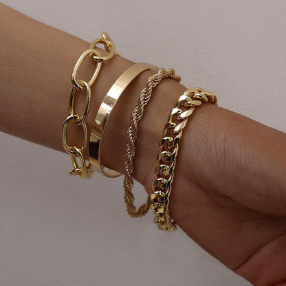 Four-Piece Alloy Bracelet