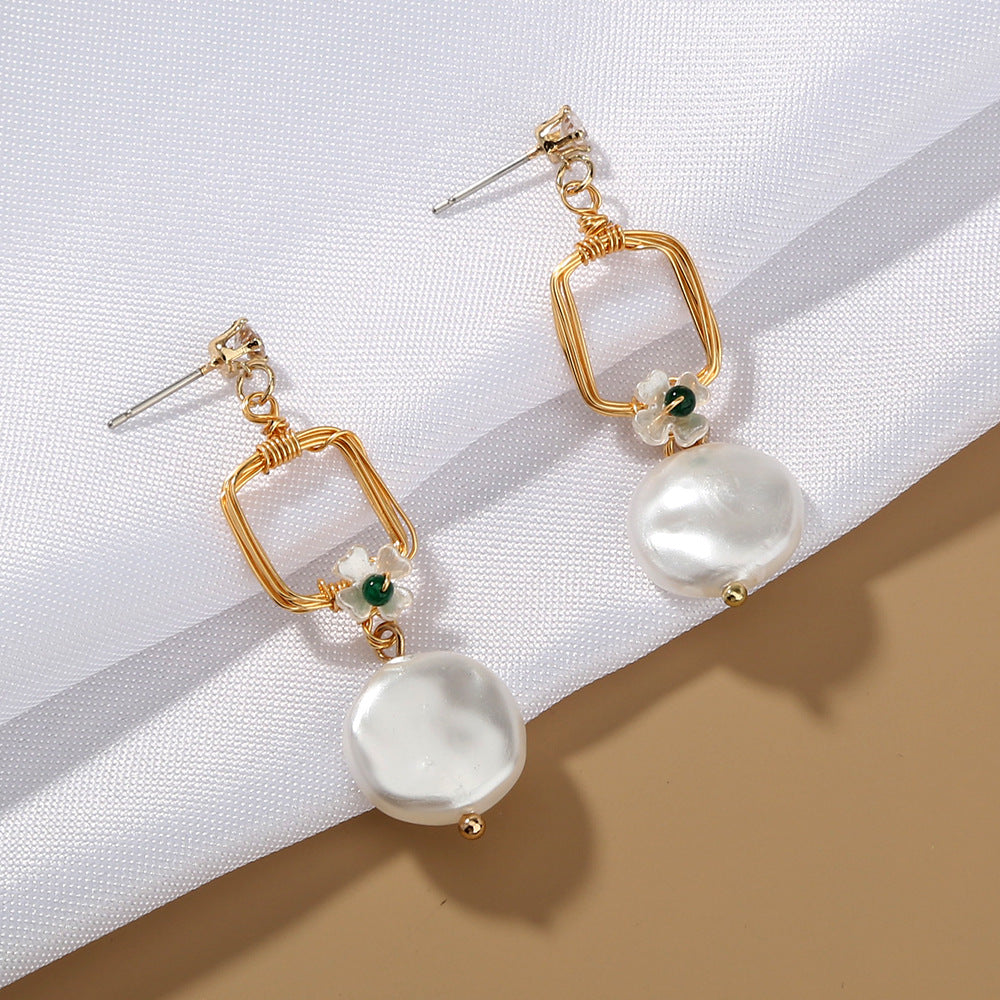 Fashion Women's Pearl Earrings Necklace