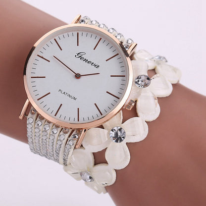 Flowers Watches Women Dress Elegant Quartz Bracelet Watch