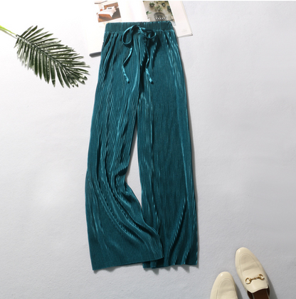 High waist vertical spring and summer casual pants