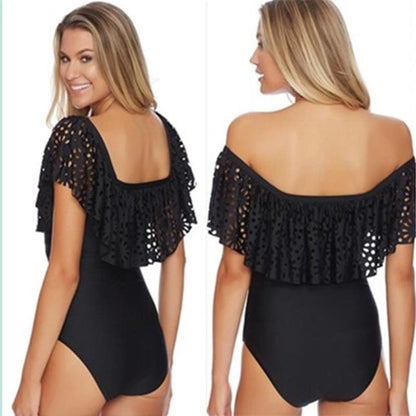 Mesh Ruffled One-piece Swimsuit