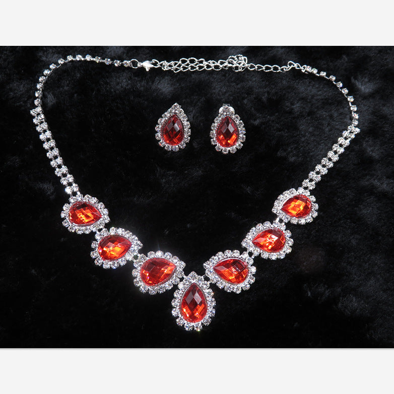 bride jewelry color diamond earrings necklace fashion necklace set