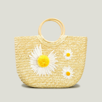 Little Daisy Straw Handbag Beach Holiday