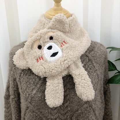 Winter Novelty Warm Cute Bear Plush Scarf