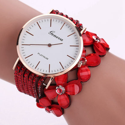 Flowers Watches Women Dress Elegant Quartz Bracelet Watch