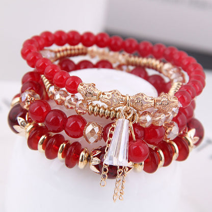 Bohemian Multilayer Multicolor Acrylic Beads Bracelet