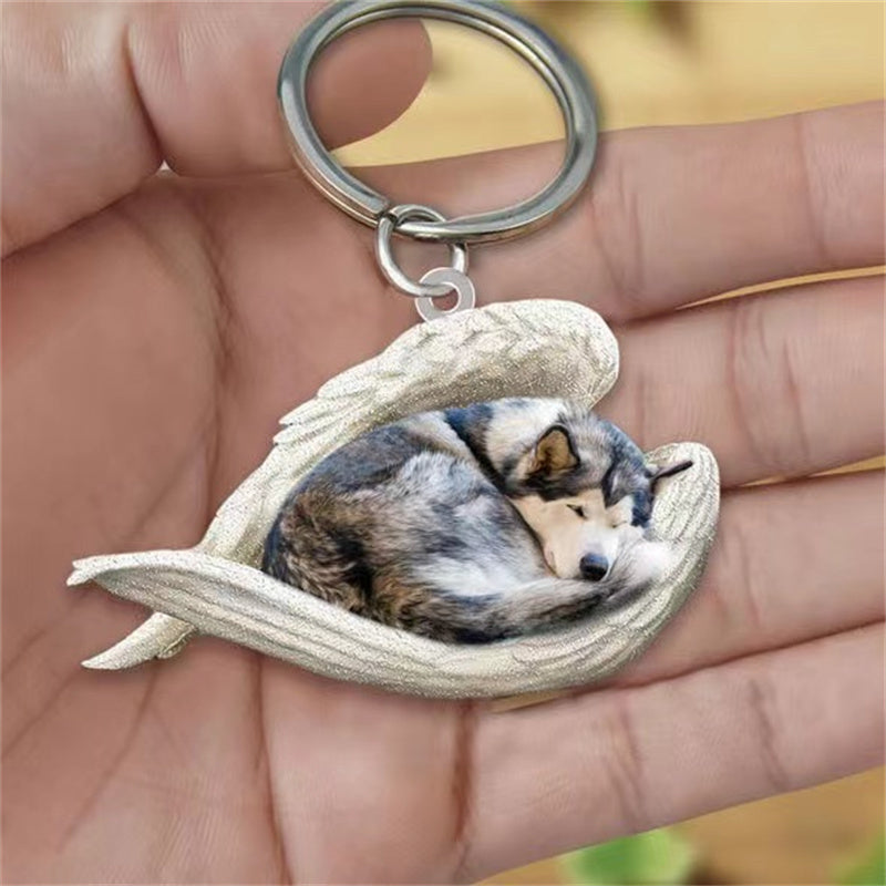 Sleeping Angel Pet Keychain