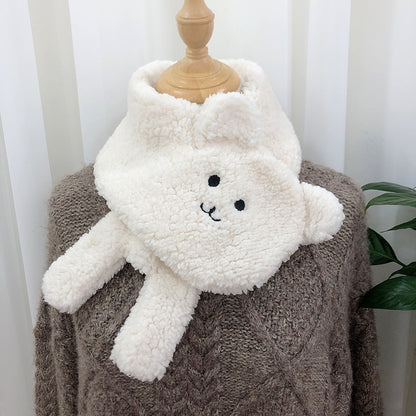 Winter Novelty Warm Cute Bear Plush Scarf